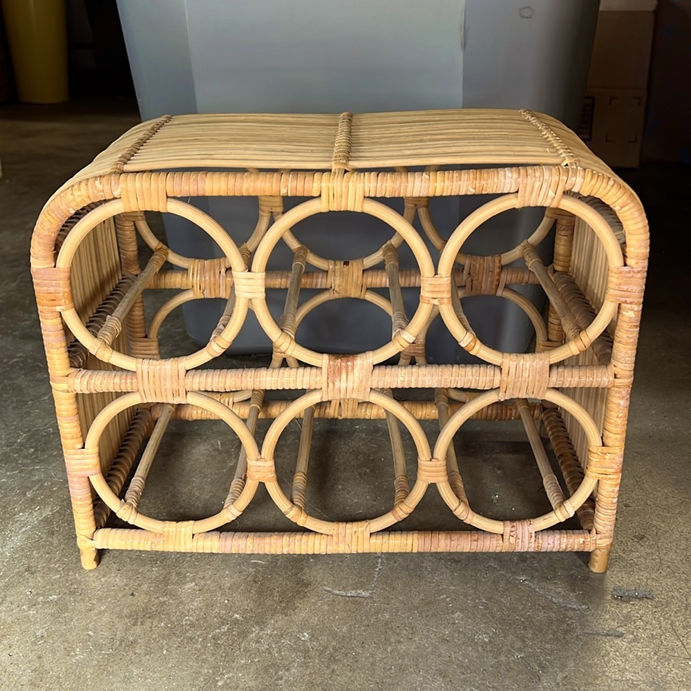Vintage Rattan Wine Rack
